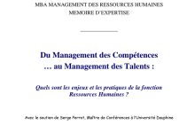 Du Management des Compétences… au Management des Talents