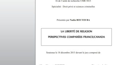 LA LIBERTÉ DE RELIGION PERSPECTIVES COMPARÉES FRANCE/CANADA