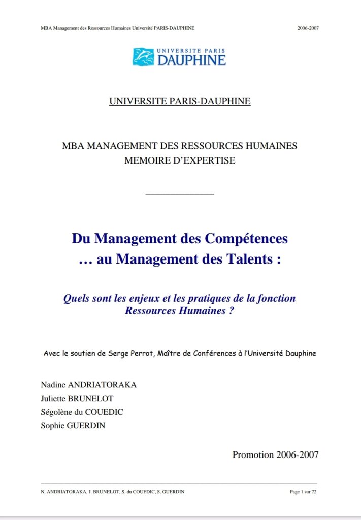Du Management des Compétences… au Management des Talents
