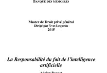 La Responsabilité du fait de l’intelligence artificielle