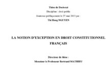 La notion d’exception en droit constitutionnel La notion d’exception en droit constitutionnel