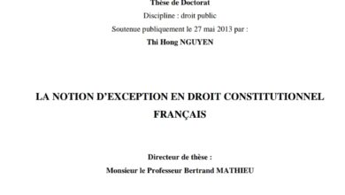 La notion d’exception en droit constitutionnel
