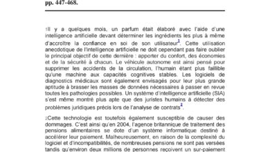 Droit de la responsabilité civile et l’intelligence artificielle