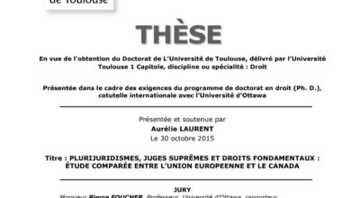 Plurijuridismes, juges suprêmes et droits fondamentaux :étude comparée entre l’Union européenne et le Canada