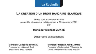 LA CREATION DʼUN DROIT BANCAIRE ISLAMIQUE