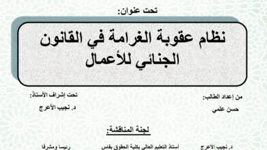 نظام عقوبة الغرامة في القانون الجنائي للأعمال