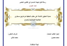 حماية الحقوق الناشئة على مطلب التحفيظ حماية الحقوق الناشئة على مطلب التحفيظ