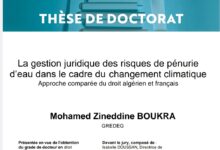 La gestion juridique des risques de pénurie d’eau dans le cadre du changement climatique