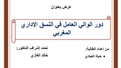 دور الوالي العامل في النسق الإداري المغربي