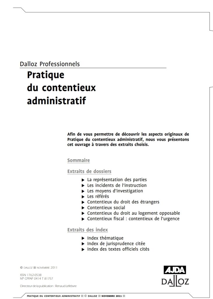 Pratique du contentieux administratif