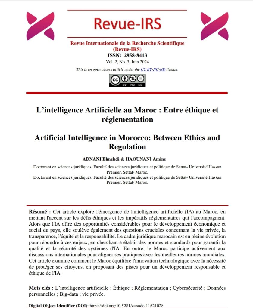 L’intelligence Artificielle au Maroc : Entre éthique et réglementation