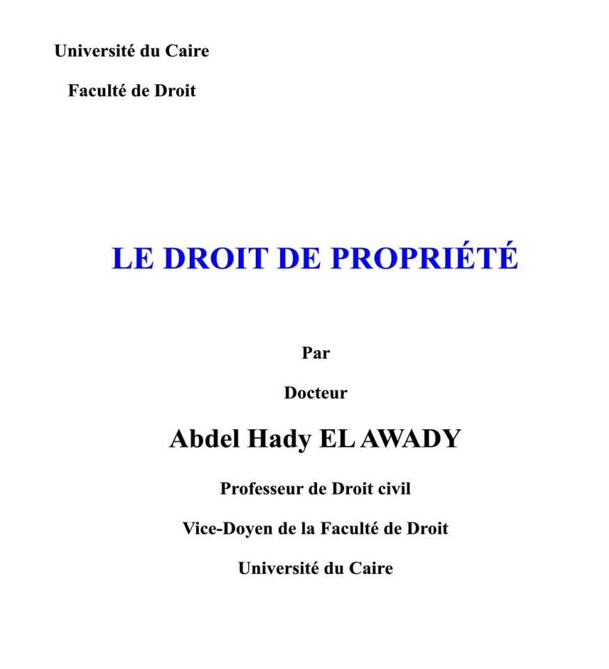 le droit de propriété le droit de propriété
