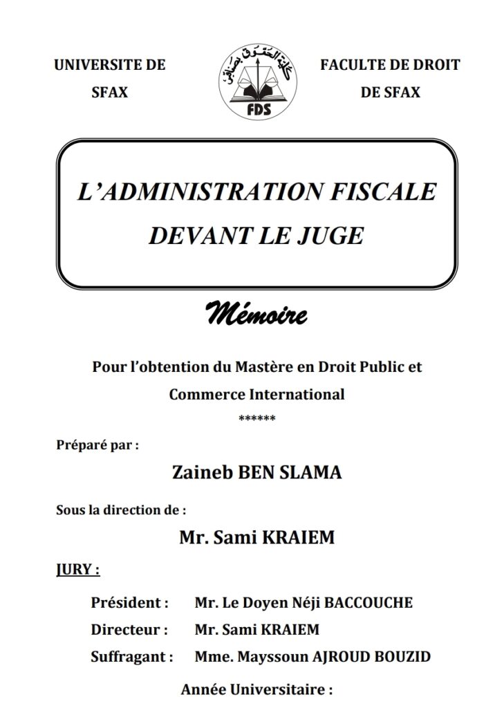 l'administration fiscale devant le juge l'administration fiscale devant le juge