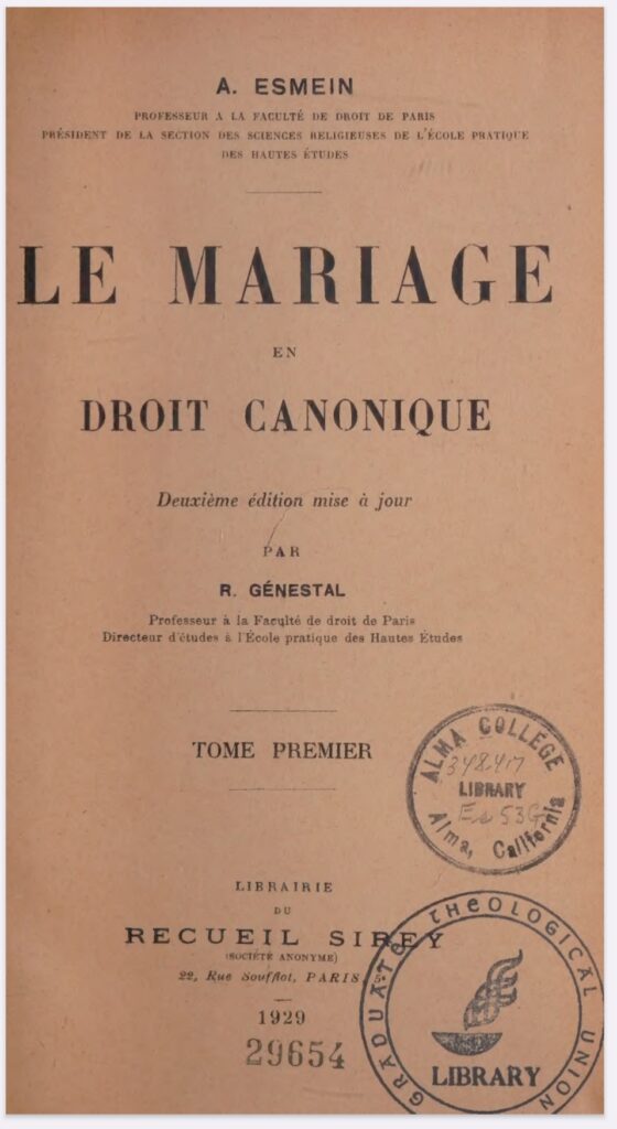 LE MARIAGE EN DROIT CANONIQUE LE MARIAGE EN DROIT CANONIQUE