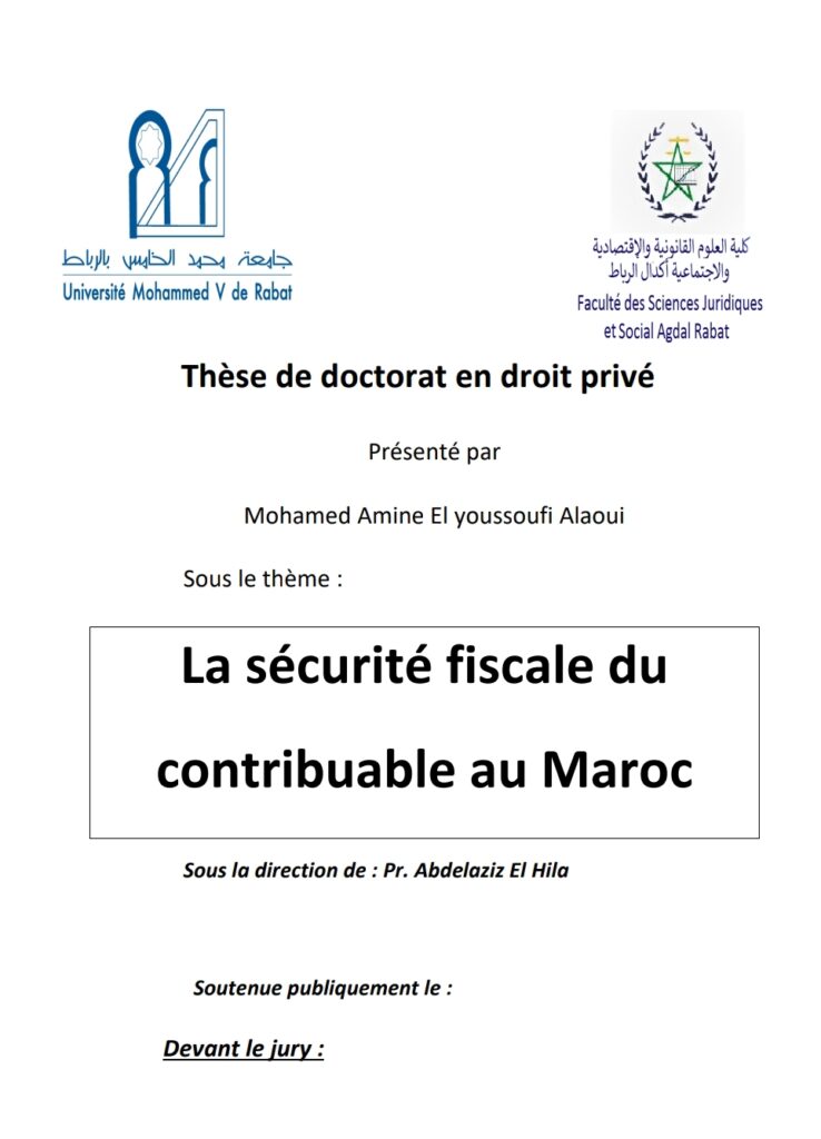 La sécurité fiscale du contribuable au Maroc
