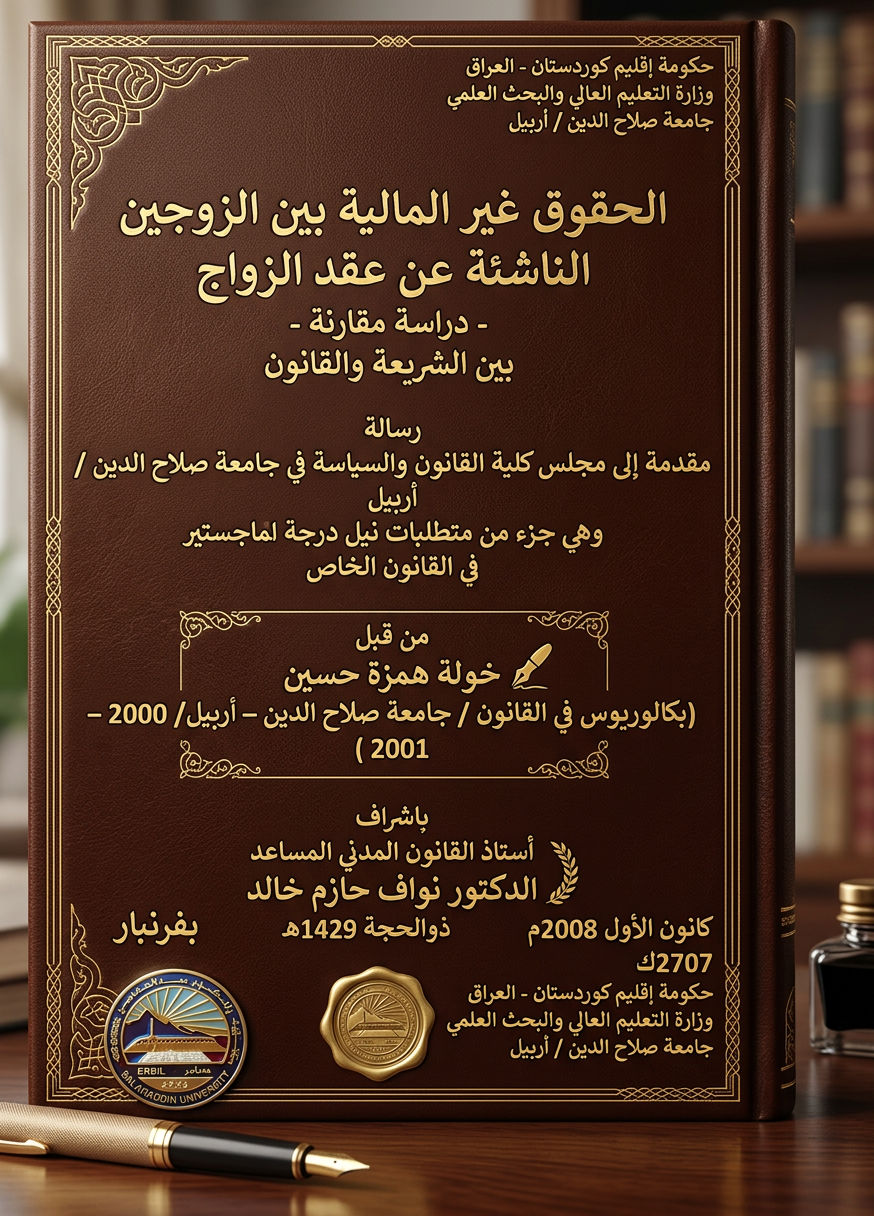 الحقوق غير المالية بين الزوجين الناشئة عن عقد الزواج دراسة مقارنة